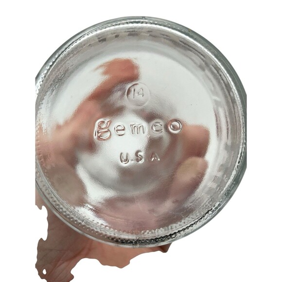 Vintage Gemco Oil & Vinegar Cruet with Pink Plastic Top USA Glass 14 Used - Picture 4 of 6